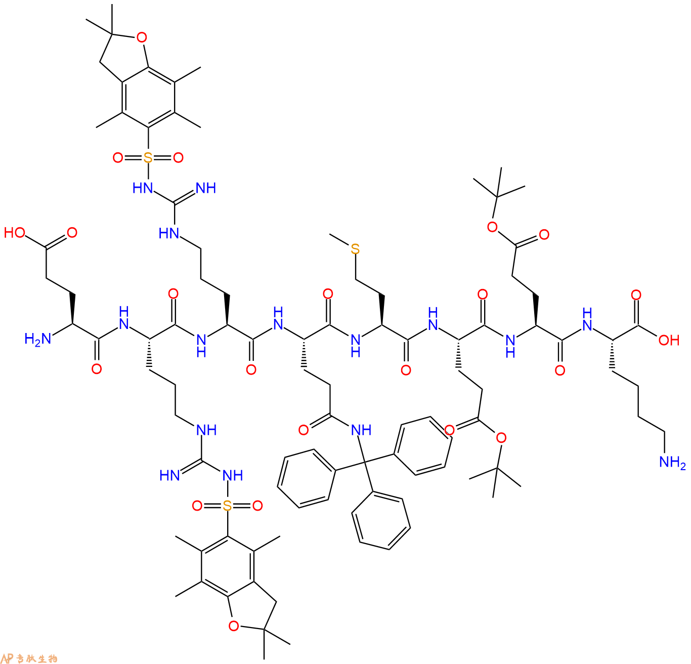 专肽生物产品H2N-Glu-Arg(Pbf)-Arg(Pbf)-Gln(Trt)-Met-Glu(OtBu)-Glu(OtBu)-Lys-OH