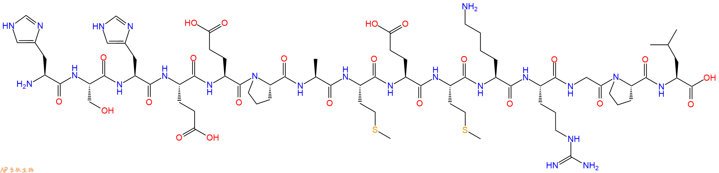 专肽生物产品H2N-His-Ser-His-Glu-Glu-Pro-Ala-Met-Glu-Met-Lys-Arg-Gly-Pro-Leu-OH