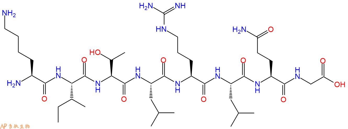 专肽生物产品H2N-Lys-Ile-Thr-Leu-Arg-Leu-Gln-Gly-OH