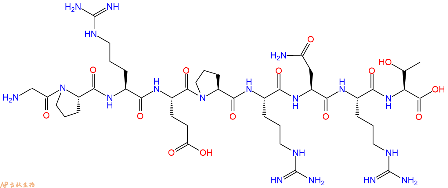 专肽生物产品H2N-Gly-Pro-Arg-Glu-Pro-Arg-Asn-Arg-Thr-OH