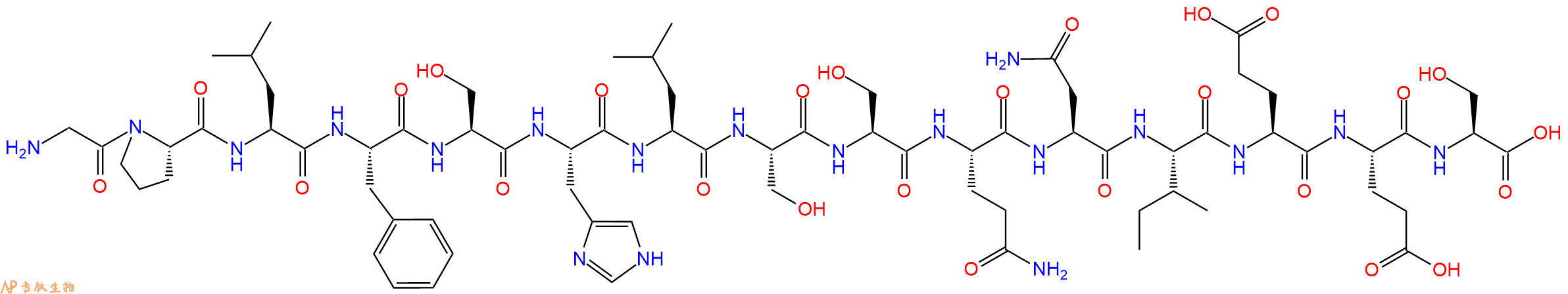 专肽生物产品H2N-Gly-Pro-Leu-Phe-Ser-His-Leu-Ser-Ser-Gln-Asn-Ile-Glu-Glu-Ser-OH