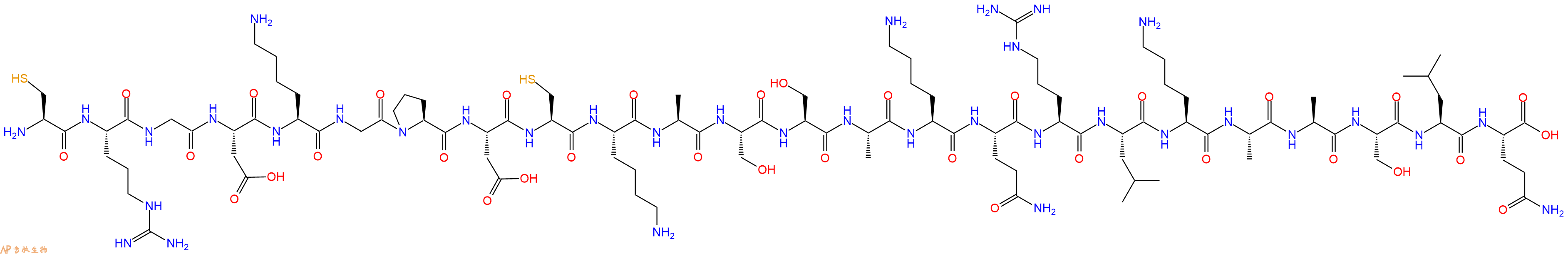 专肽生物产品H2N-Cys-Arg-Gly-Asp-Lys-Gly-Pro-Asp-Cys-Lys-Ala-Ser-Ser-Ala-Lys-Gln-Arg-Leu-Lys-Ala-Ala-Ser-Leu-Gln-OH