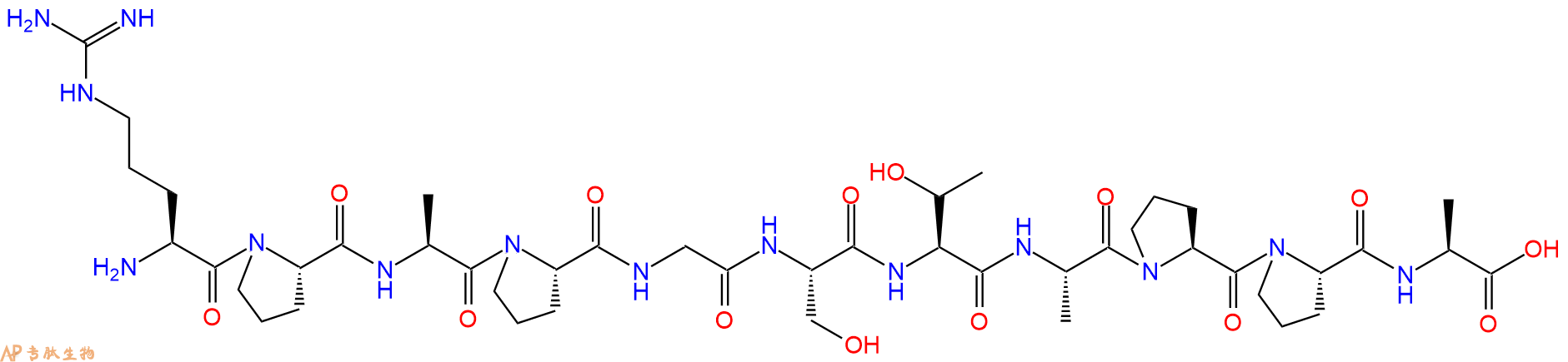 专肽生物产品H2N-Arg-Pro-Ala-Pro-Gly-Ser-Thr-Ala-Pro-Pro-Ala-OH