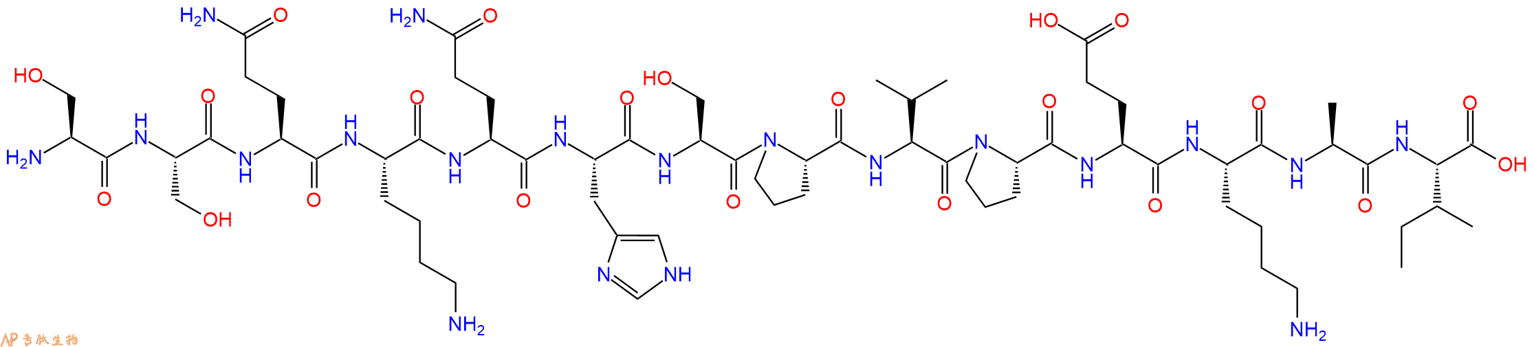 专肽生物产品H2N-Ser-Ser-Gln-Lys-Gln-His-Ser-Pro-Val-Pro-Glu-Lys-Ala-Ile-OH