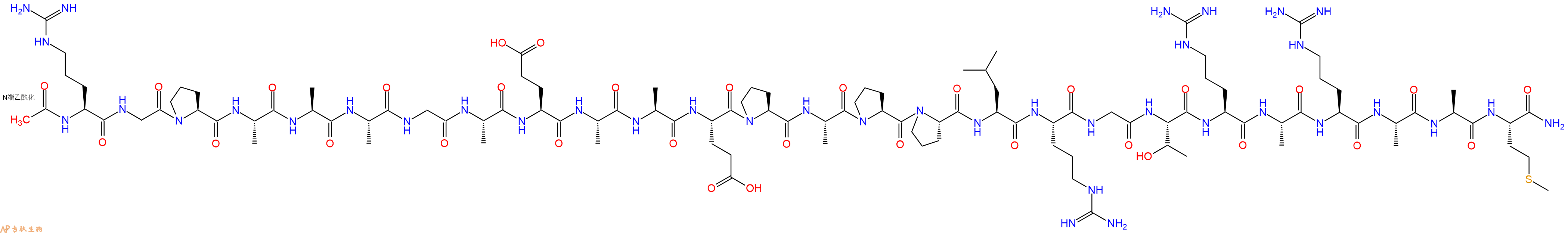 专肽生物产品Ac-Arg-Gly-Pro-Ala-Ala-Ala-Gly-Ala-Glu-Ala-Ala-Glu-Pro-Ala-Pro-Pro-Leu-Arg-Gly-Thr-Arg-Ala-Arg-Ala-Ala-Met-CONH2