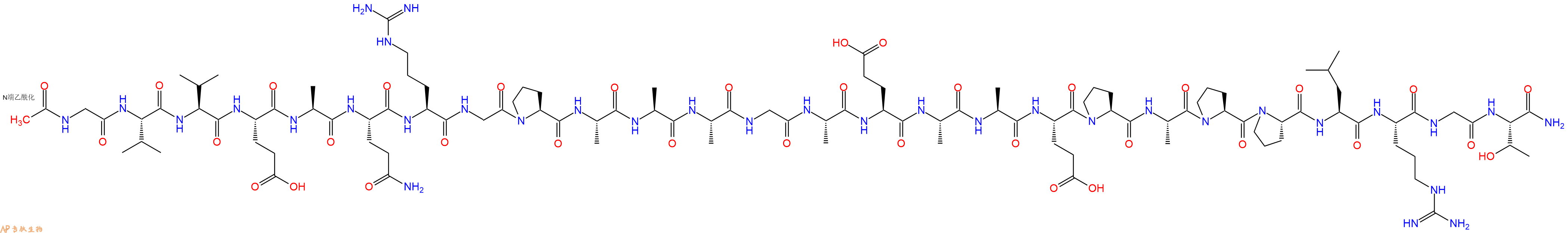 专肽生物产品Ac-Gly-Val-Val-Glu-Ala-Gln-Arg-Gly-Pro-Ala-Ala-Ala-Gly-Ala-Glu-Ala-Ala-Glu-Pro-Ala-Pro-Pro-Leu-Arg-Gly-Thr-CONH2