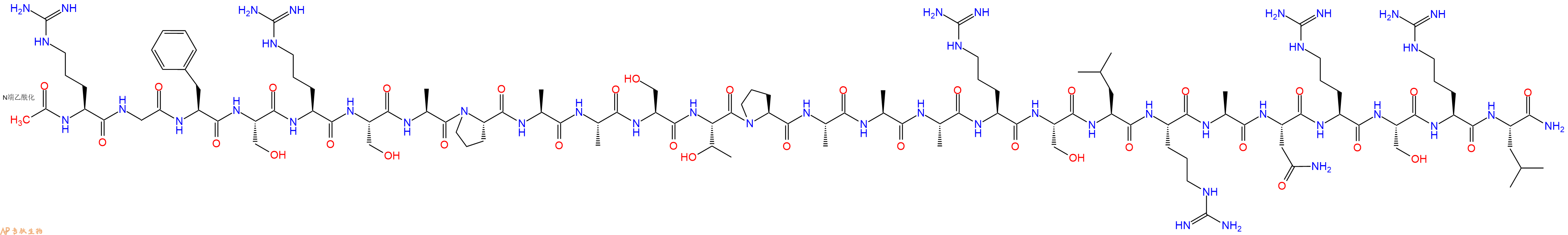 专肽生物产品Ac-Arg-Gly-Phe-Ser-Arg-Ser-Ala-Pro-Ala-Ala-Ser-Thr-Pro-Ala-Ala-Ala-Arg-Ser-Leu-Arg-Ala-Asn-Arg-Ser-Arg-Leu-CONH2