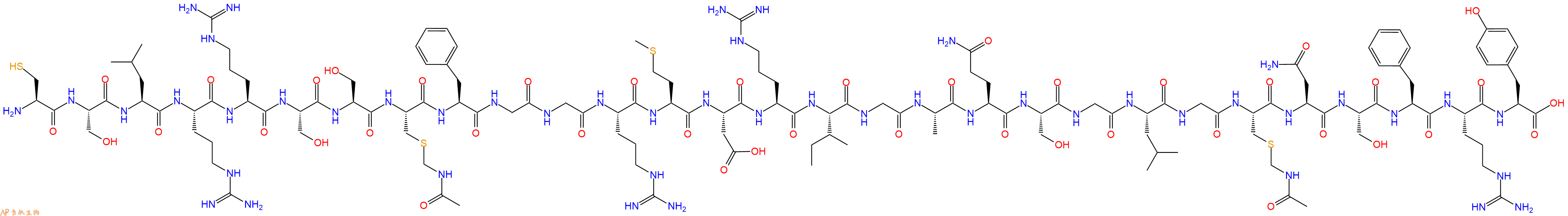 专肽生物产品H2N-Cys-Ser-Leu-Arg-Arg-Ser-Ser-Cys(Acm)-Phe-Gly-Gly-Arg-Met-Asp-Arg-Ile-Gly-Ala-Gln-Ser-Gly-Leu-Gly-Cys(Acm)-Asn-Ser-Phe-Arg-Tyr-OH