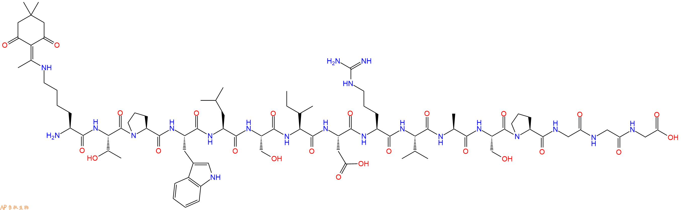 专肽生物产品H2N-Lys(Dde)-Thr-Pro-Trp-Leu-Ser-Ile-Asp-Arg-Val-Ala-Ser-Pro-Gly-Gly-Gly-OH