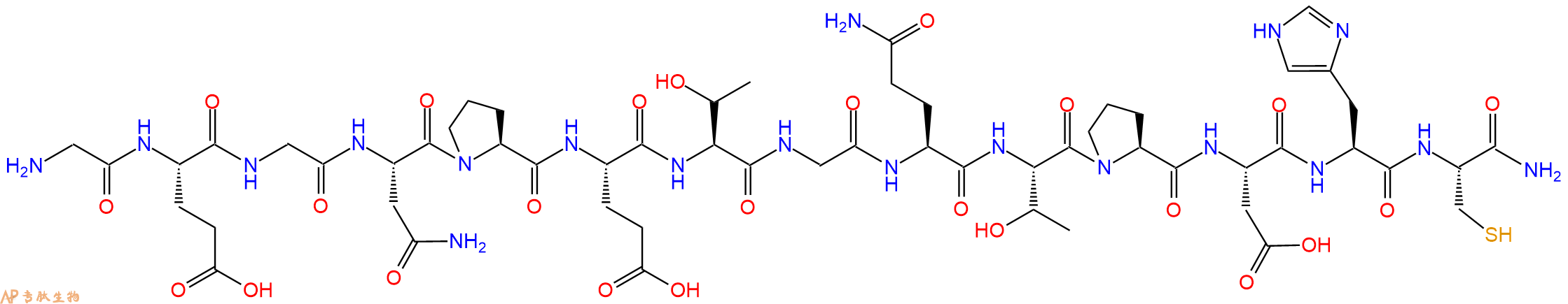 专肽生物产品H2N-Gly-Glu-Gly-Asn-Pro-Glu-Thr-Gly-Gln-Thr-Pro-Asp-His-Cys-CONH2