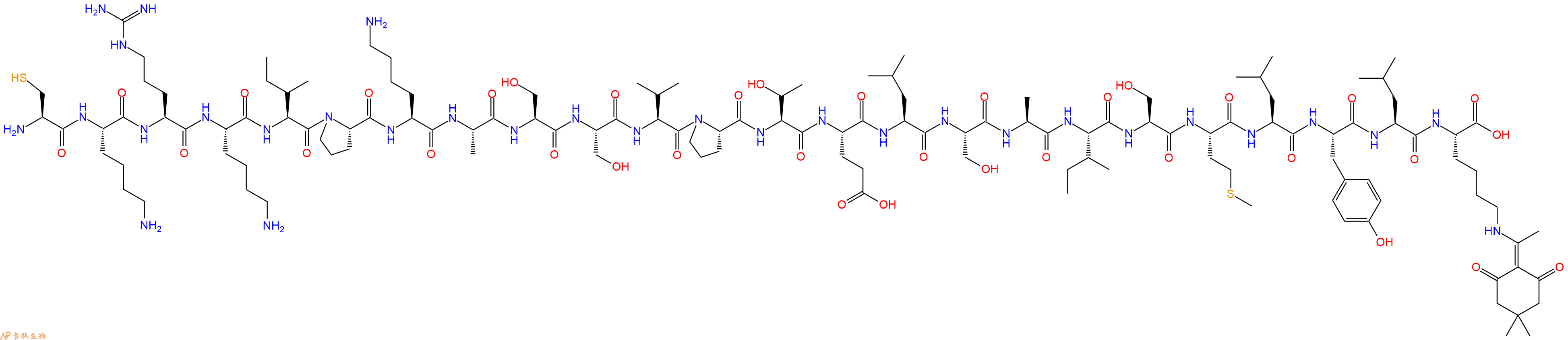 专肽生物产品H2N-Cys-Lys-Arg-Lys-Ile-Pro-Lys-Ala-Ser-Ser-Val-Pro-Thr-Glu-Leu-Ser-Ala-Ile-Ser-Met-Leu-Tyr-Leu-Lys(Dde)-OH