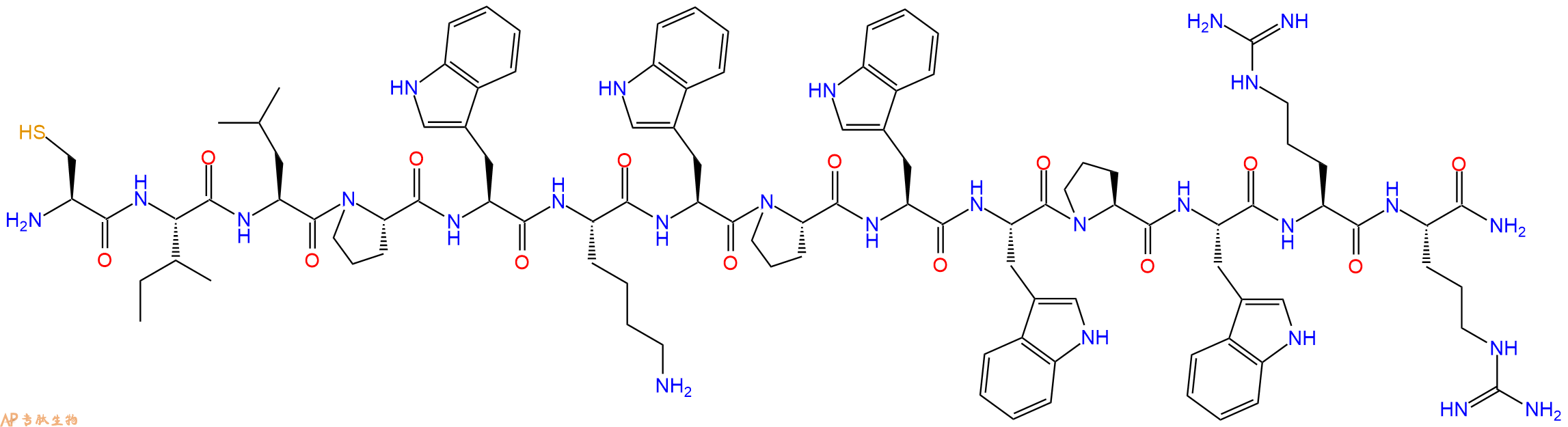 专肽生物产品H2N-Cys-Ile-Leu-Pro-Trp-Lys-Trp-Pro-Trp-Trp-Pro-Trp-Arg-Arg-CONH2