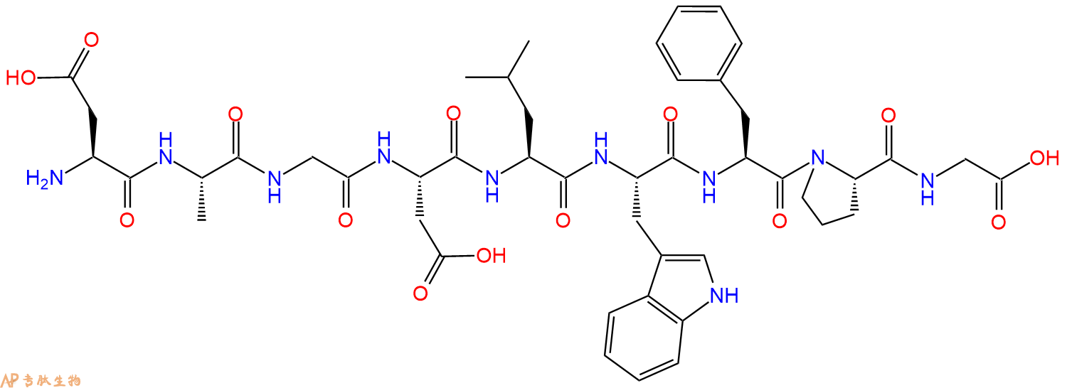 专肽生物产品H2N-Asp-Ala-Gly-Asp-Leu-Trp-Phe-Pro-Gly-OH