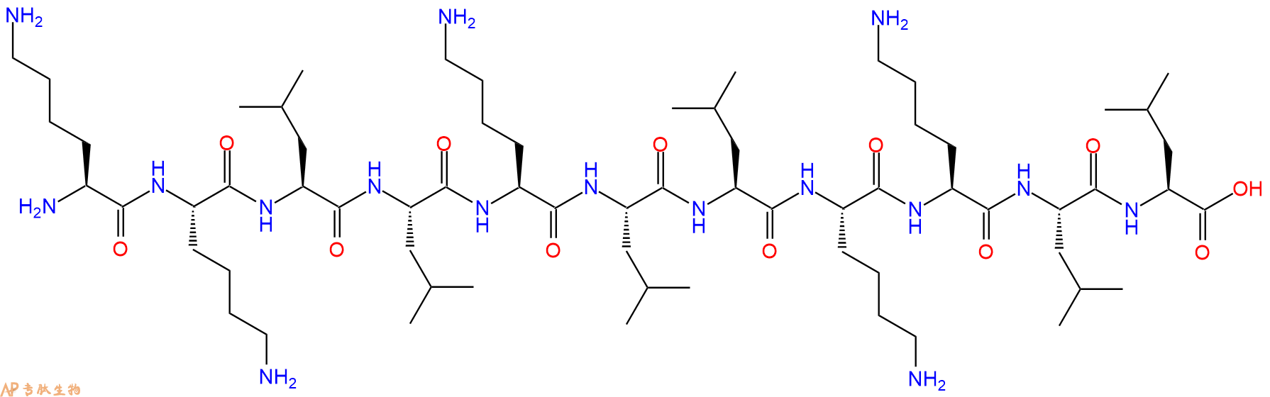 专肽生物产品H2N-Lys-Lys-Leu-Leu-Lys-Leu-Leu-Lys-Lys-Leu-Leu-OH
