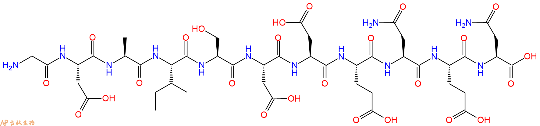 专肽生物产品H2N-Gly-Asp-Ala-Ile-Ser-Asp-Asp-Glu-Asn-Glu-Asn-OH