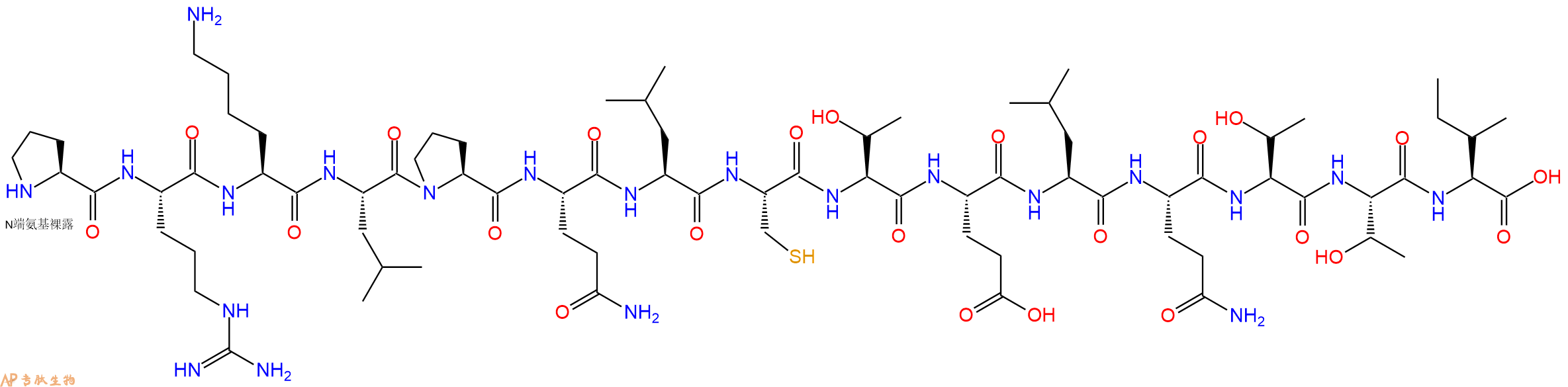 专肽生物产品H2N-Pro-Arg-Lys-Leu-Pro-Gln-Leu-Cys-Thr-Glu-Leu-Gln-Thr-Thr-Ile-OH