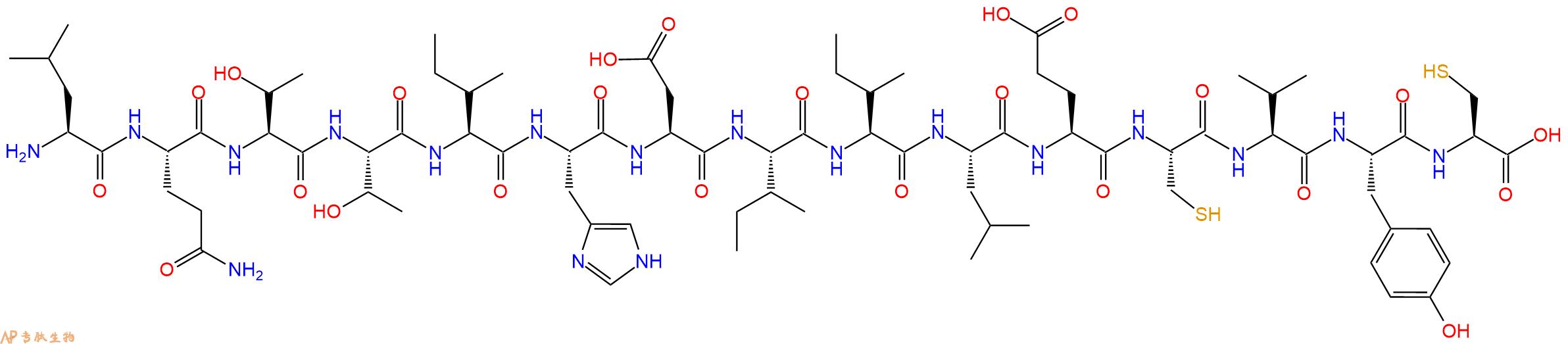 专肽生物产品H2N-Leu-Gln-Thr-Thr-Ile-His-Asp-Ile-Ile-Leu-Glu-Cys-Val-Tyr-Cys-OH