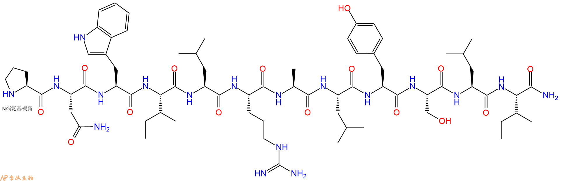 专肽生物产品H2N-Pro-Asn-Trp-Ile-Leu-Arg-Ala-Leu-Tyr-Ser-Leu-Ile-CONH2