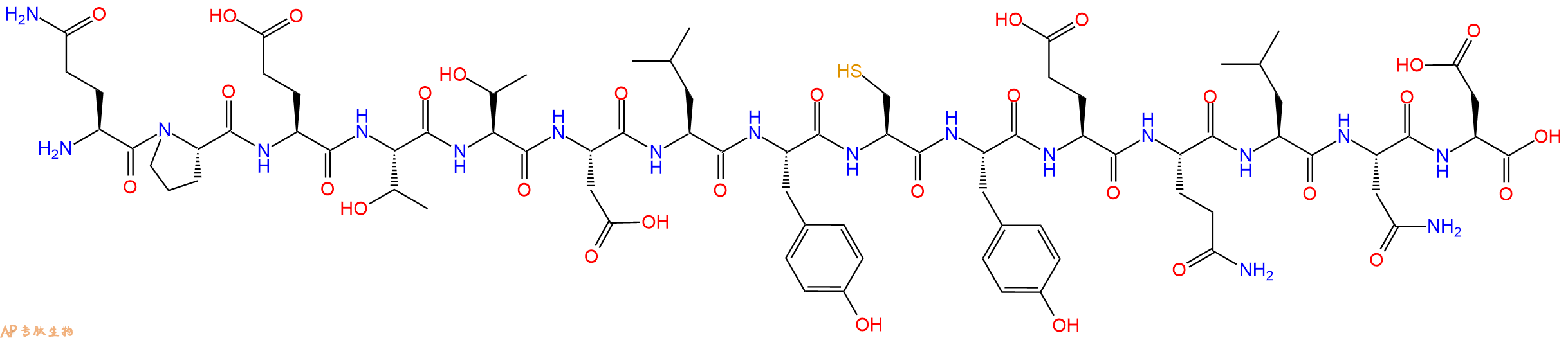 专肽生物产品H2N-Gln-Pro-Glu-Thr-Thr-Asp-Leu-Tyr-Cys-Tyr-Glu-Gln-Leu-Asn-Asp-OH
