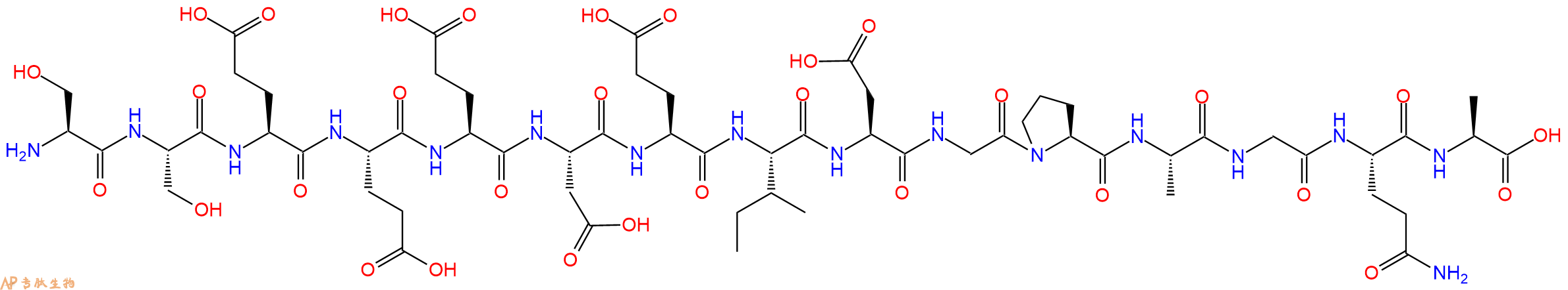 专肽生物产品H2N-Ser-Ser-Glu-Glu-Glu-Asp-Glu-Ile-Asp-Gly-Pro-Ala-Gly-Gln-Ala-OH