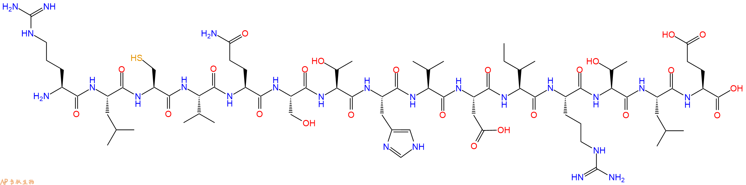 专肽生物产品H2N-Arg-Leu-Cys-Val-Gln-Ser-Thr-His-Val-Asp-Ile-Arg-Thr-Leu-Glu-OH