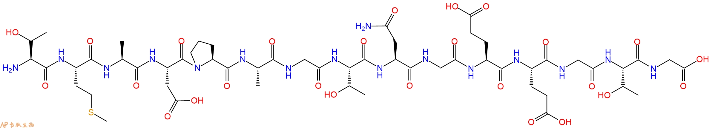 专肽生物产品H2N-Thr-Met-Ala-Asp-Pro-Ala-Gly-Thr-Asn-Gly-Glu-Glu-Gly-Thr-Gly-OH