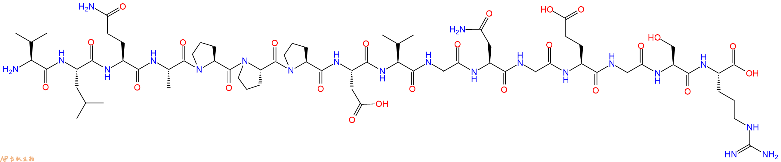 专肽生物产品H2N-Val-Leu-Gln-Ala-Pro-Pro-Pro-Asp-Val-Gly-Asn-Gly-Glu-Gly-Ser-Arg-OH
