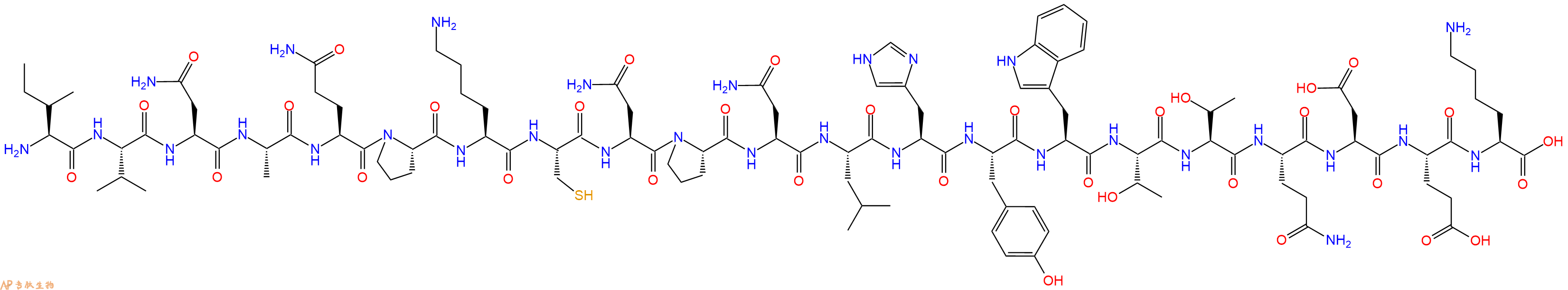 专肽生物产品H2N-Ile-Val-Asn-Ala-Gln-Pro-Lys-Cys-Asn-Pro-Asn-Leu-His-Tyr-Trp-Thr-Thr-Gln-Asp-Glu-Lys-OH