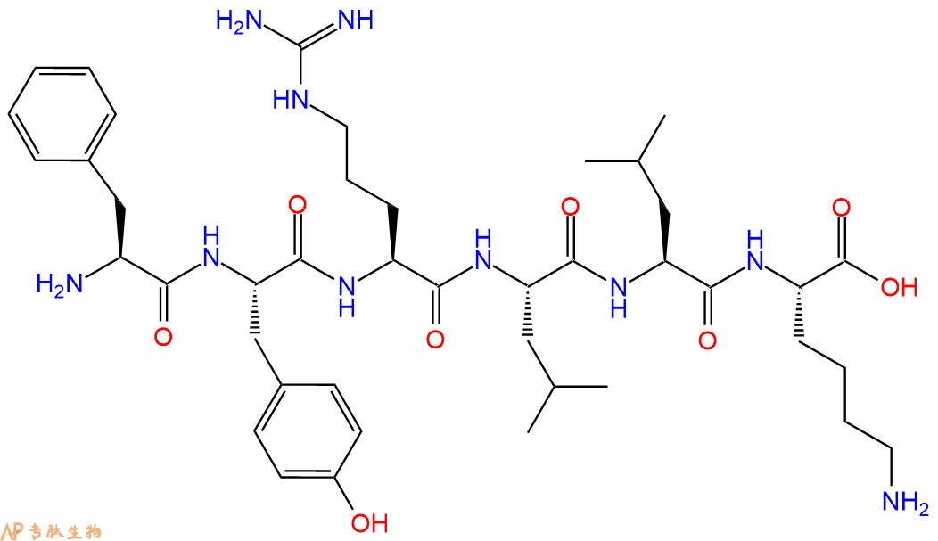 专肽生物产品H2N-Phe-Tyr-Arg-Leu-Leu-Lys-OH