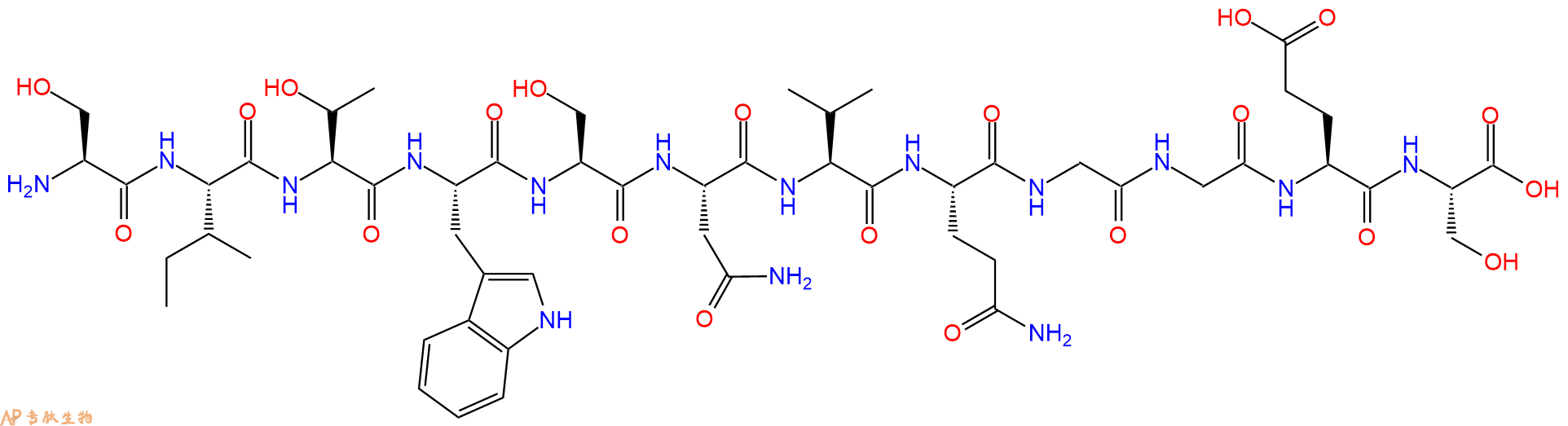 专肽生物产品H2N-Ser-Ile-Thr-Trp-Ser-Asn-Val-Gln-Gly-Gly-Glu-Ser-OH