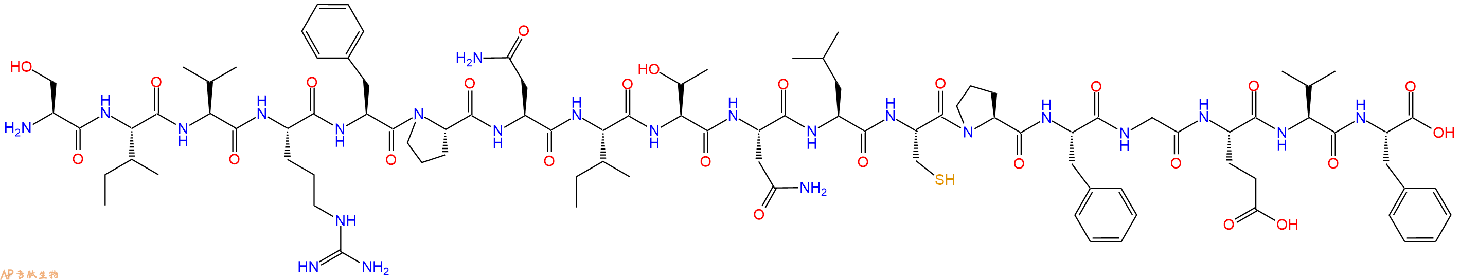 专肽生物产品H2N-Ser-Ile-Val-Arg-Phe-Pro-Asn-Ile-Thr-Asn-Leu-Cys-Pro-Phe-Gly-Glu-Val-Phe-OH