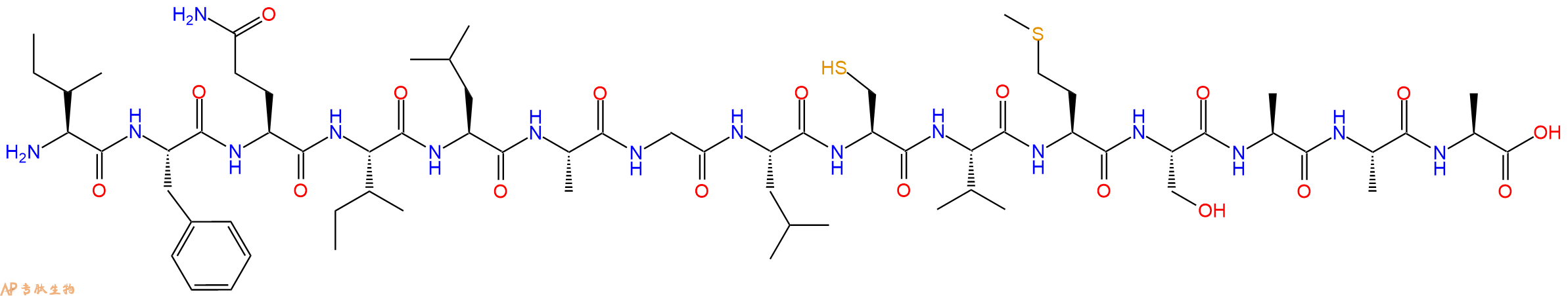 专肽生物产品H2N-Ile-Phe-Gln-Ile-Leu-Ala-Gly-Leu-Cys-Val-Met-Ser-Ala-Ala-Ala-OH