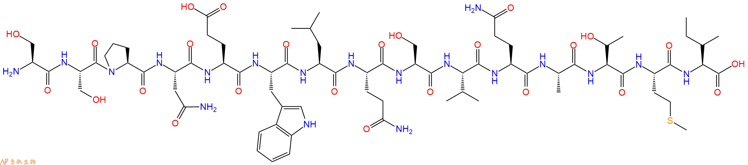 专肽生物产品H2N-Ser-Ser-Pro-Asn-Glu-Trp-Leu-Gln-Ser-Val-Gln-Ala-Thr-Met-Ile-OH