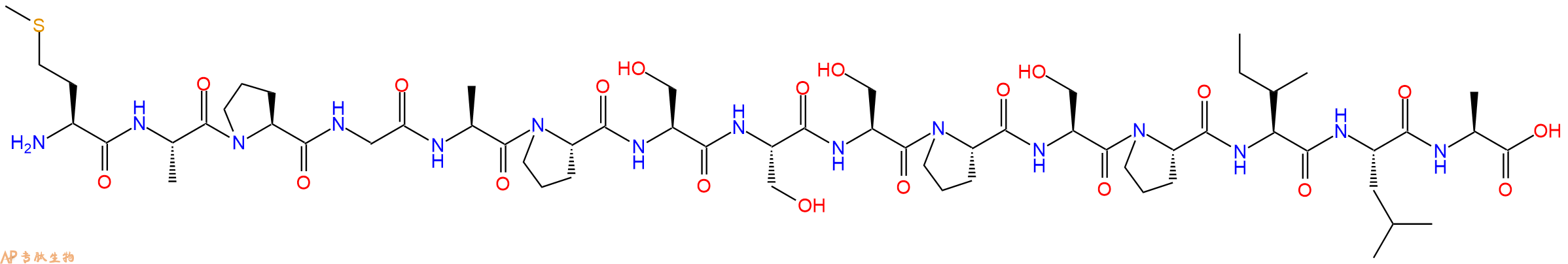 专肽生物产品H2N-Met-Ala-Pro-Gly-Ala-Pro-Ser-Ser-Ser-Pro-Ser-Pro-Ile-Leu-Ala-OH