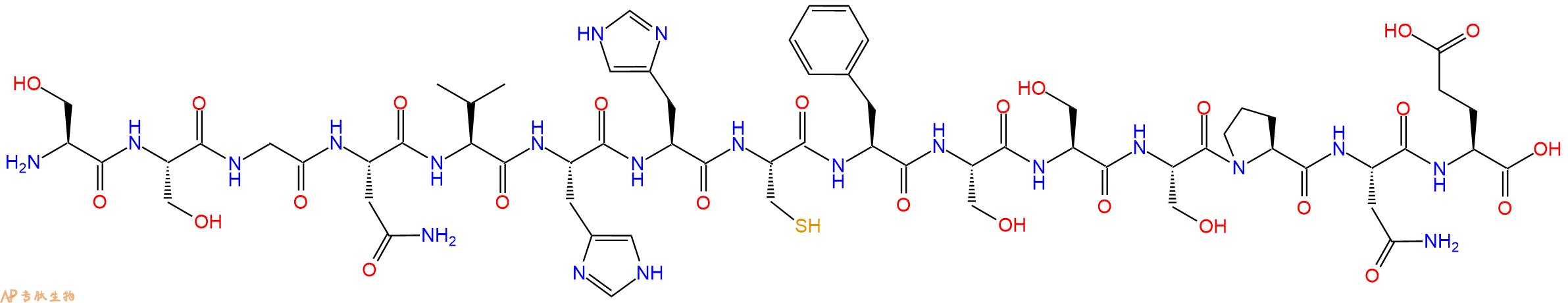 专肽生物产品H2N-Ser-Ser-Gly-Asn-Val-His-His-Cys-Phe-Ser-Ser-Ser-Pro-Asn-Glu-OH