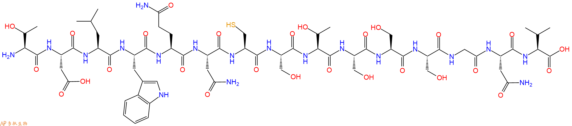 专肽生物产品H2N-Thr-Asp-Leu-Trp-Gln-Asn-Cys-Ser-Thr-Ser-Ser-Ser-Gly-Asn-Val-OH