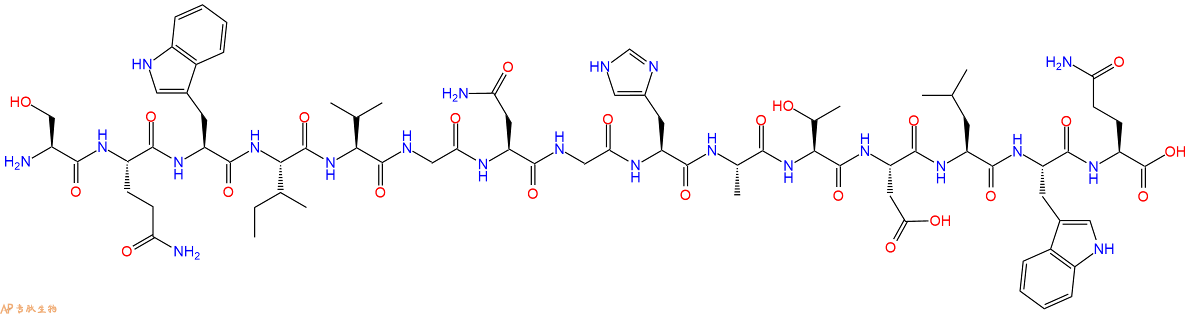 专肽生物产品H2N-Ser-Gln-Trp-Ile-Val-Gly-Asn-Gly-His-Ala-Thr-Asp-Leu-Trp-Gln-OH