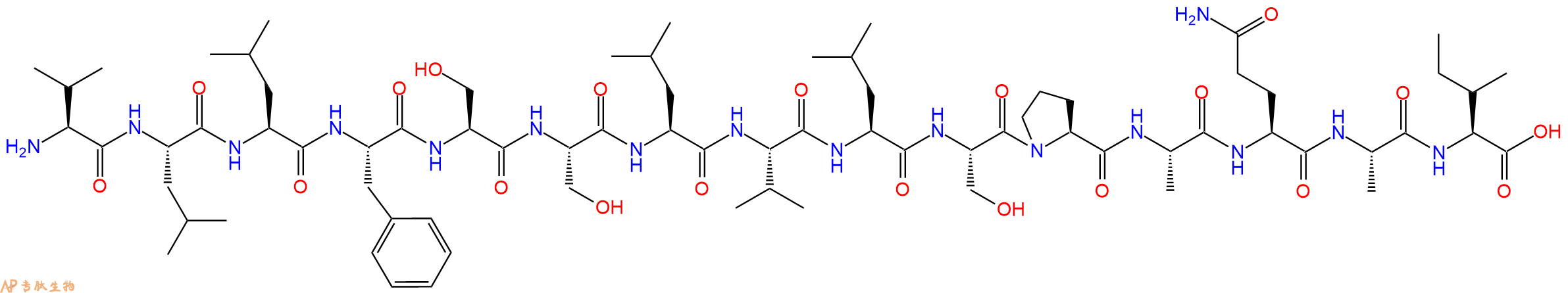 专肽生物产品H2N-Val-Leu-Leu-Phe-Ser-Ser-Leu-Val-Leu-Ser-Pro-Ala-Gln-Ala-Ile-OH