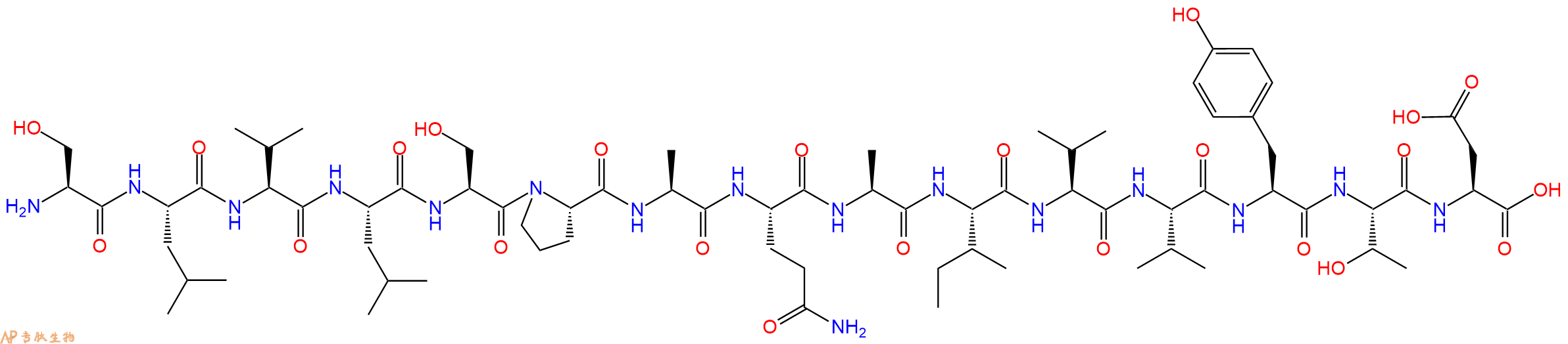 专肽生物产品H2N-Ser-Leu-Val-Leu-Ser-Pro-Ala-Gln-Ala-Ile-Val-Val-Tyr-Thr-Asp-OH