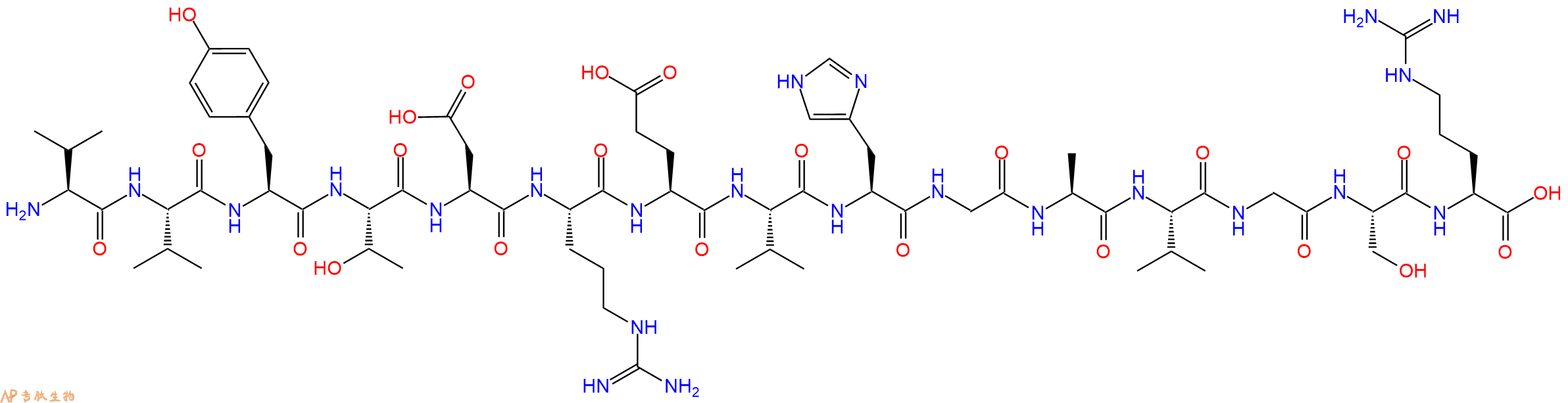 专肽生物产品H2N-Val-Val-Tyr-Thr-Asp-Arg-Glu-Val-His-Gly-Ala-Val-Gly-Ser-Arg-OH