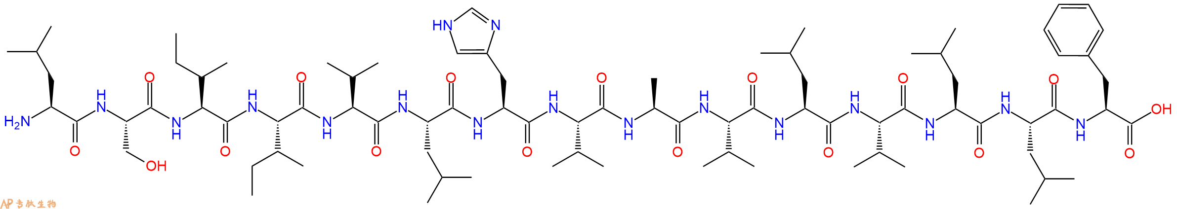 专肽生物产品H2N-Leu-Ser-Ile-Ile-Val-Leu-His-Val-Ala-Val-Leu-Val-Leu-Leu-Phe-OH