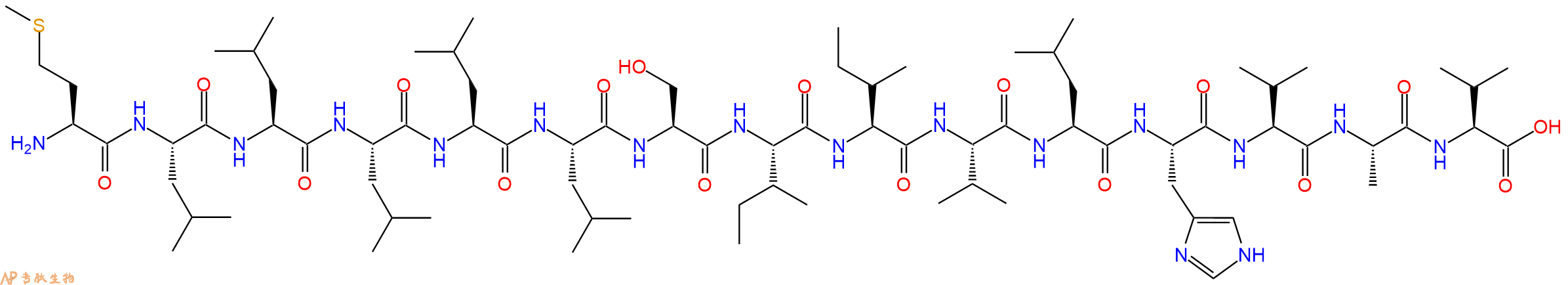专肽生物产品H2N-Met-Leu-Leu-Leu-Leu-Leu-Ser-Ile-Ile-Val-Leu-His-Val-Ala-Val-OH