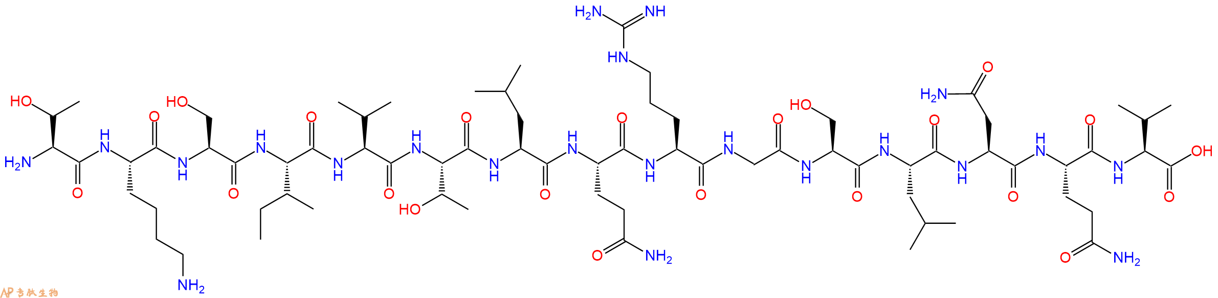 专肽生物产品H2N-Thr-Lys-Ser-Ile-Val-Thr-Leu-Gln-Arg-Gly-Ser-Leu-Asn-Gln-Val-OH