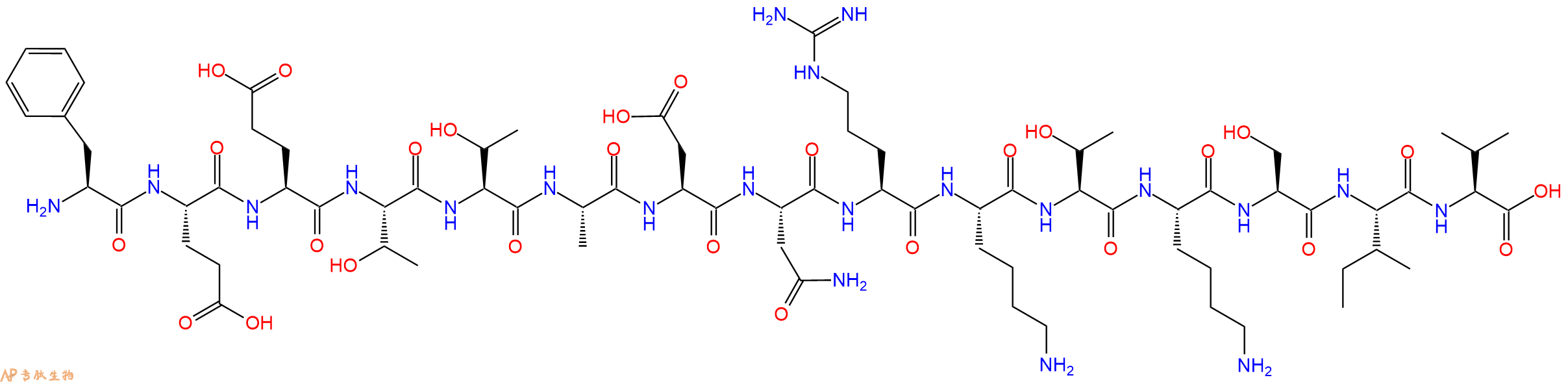 专肽生物产品H2N-Phe-Glu-Glu-Thr-Thr-Ala-Asp-Asn-Arg-Lys-Thr-Lys-Ser-Ile-Val-OH