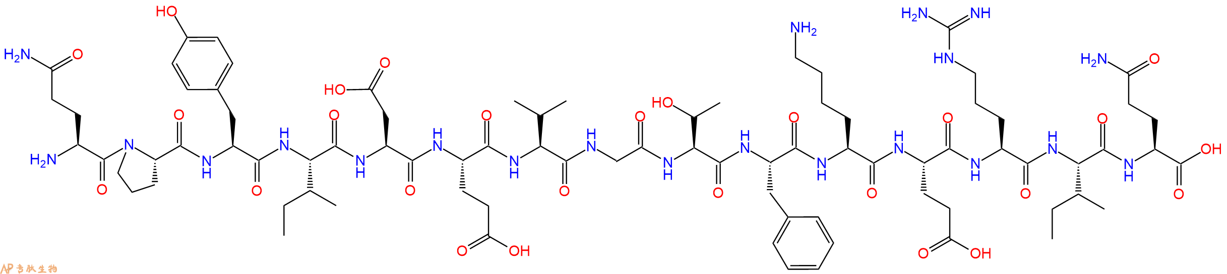 专肽生物产品H2N-Gln-Pro-Tyr-Ile-Asp-Glu-Val-Gly-Thr-Phe-Lys-Glu-Arg-Ile-Gln-OH
