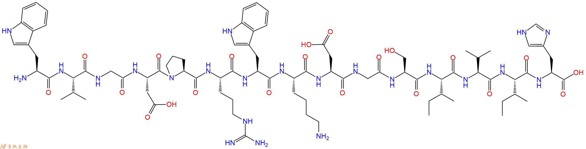 专肽生物产品H2N-Trp-Val-Gly-Asp-Pro-Arg-Trp-Lys-Asp-Gly-Ser-Ile-Val-Ile-His-OH