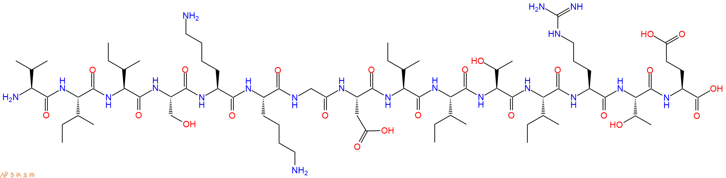 专肽生物产品H2N-Val-Ile-Ile-Ser-Lys-Lys-Gly-Asp-Ile-Ile-Thr-Ile-Arg-Thr-Glu-OH