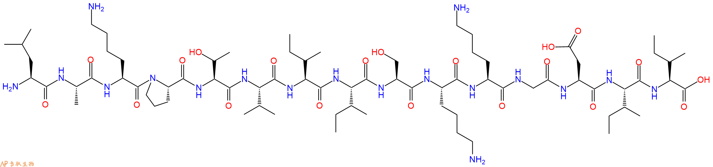 专肽生物产品H2N-Leu-Ala-Lys-Pro-Thr-Val-Ile-Ile-Ser-Lys-Lys-Gly-Asp-Ile-Ile-OH