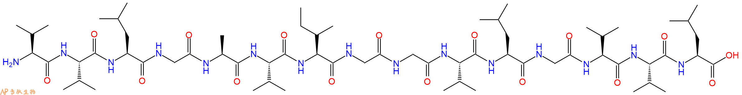 专肽生物产品H2N-Val-Val-Leu-Gly-Ala-Val-Ile-Gly-Gly-Val-Leu-Gly-Val-Val-Leu-OH