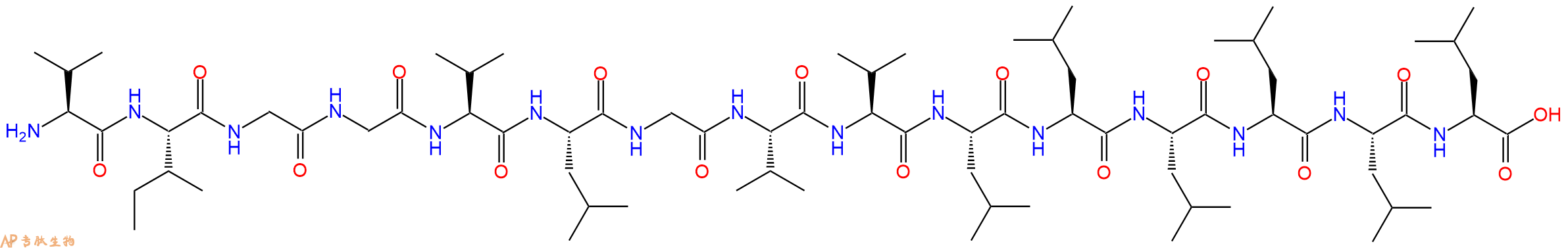专肽生物产品H2N-Val-Ile-Gly-Gly-Val-Leu-Gly-Val-Val-Leu-Leu-Leu-Leu-Leu-Leu-OH
